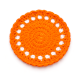 Handcrafted Orange Cotton Yarn Crochet Doily Coaster